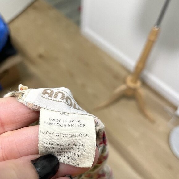 Vintage ANOKHI Floral Tunic Dress Short Sleeve Hippie Boho Gypsy size Medium - Picture 9 of 11